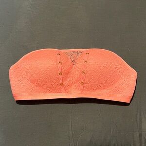 Vibrant Coral Strapless Bralette